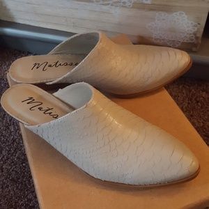 Matisse Ivory Croc Mule